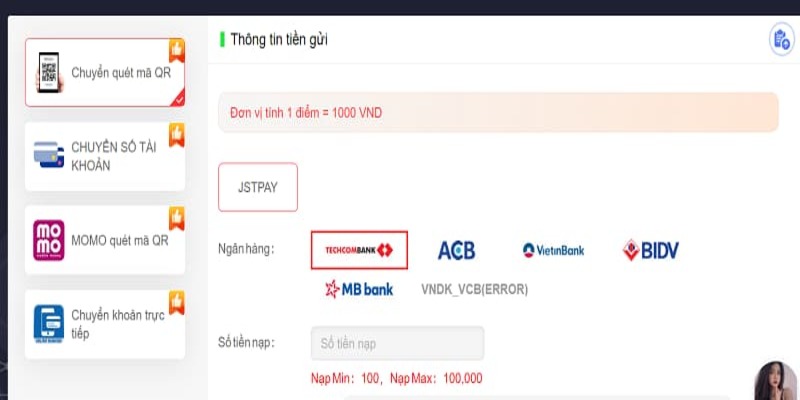 Hiện nay các nhà cái triển khai rất nhiều hình thức nạp tiền khác nhau
